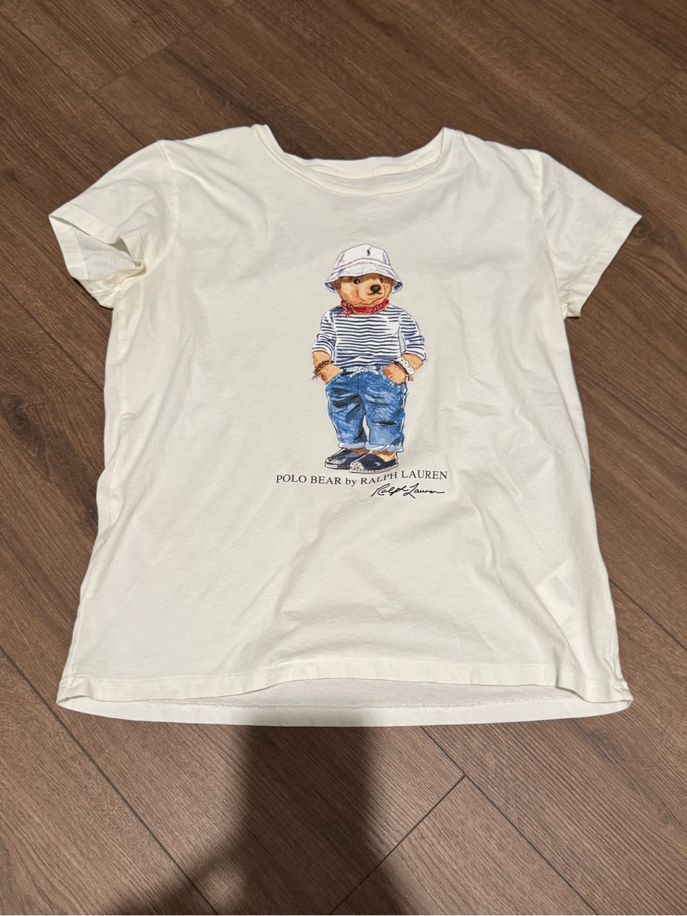 Polo by Ralph Lauren Cream Tee with Polo Bear Graphic